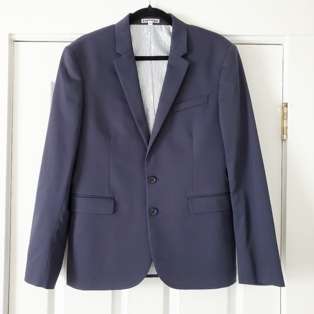 Express Innovator Skinny Fit Suit Jacket in Navy Blue